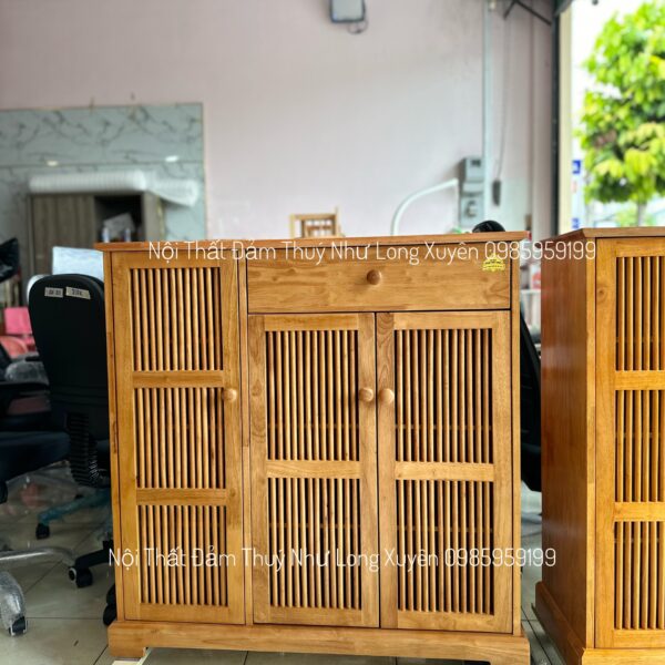 Tủ giày gỗ cao su 1m