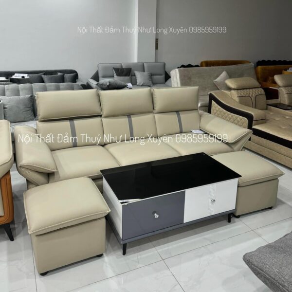 Sofa dài 2m3 kèm 2 đôn vuông