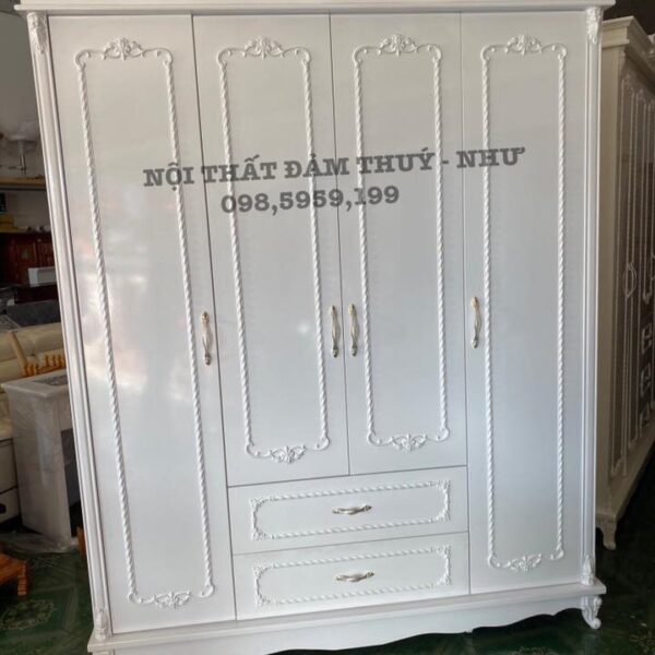 Tủ áo cổ điển 4 cánh