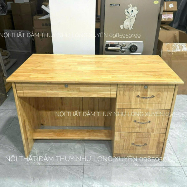 Bàn làm việc gỗ cao su 1m2