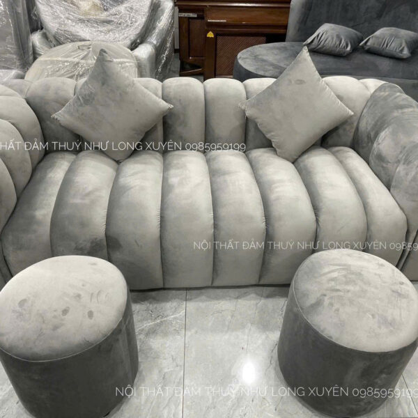 Sofa múi nhún 2m kèm 2 đôn