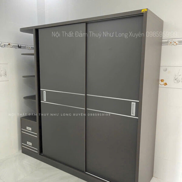 Tủ Áo MDF Xám Chì 2m*2m