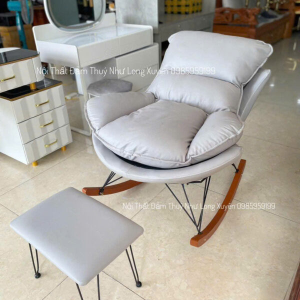 Ghế Bập Bênh Xám Dày
