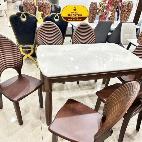 Bàn Ăn Nhập 1m3x80 Kèm 6 Ghế
