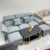 Sofa Xanh Gân Đầu Bật Kèm 2 Đôn