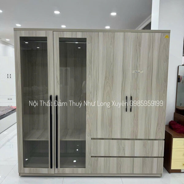 Tủ Áo 2mx2m Phối Kính
