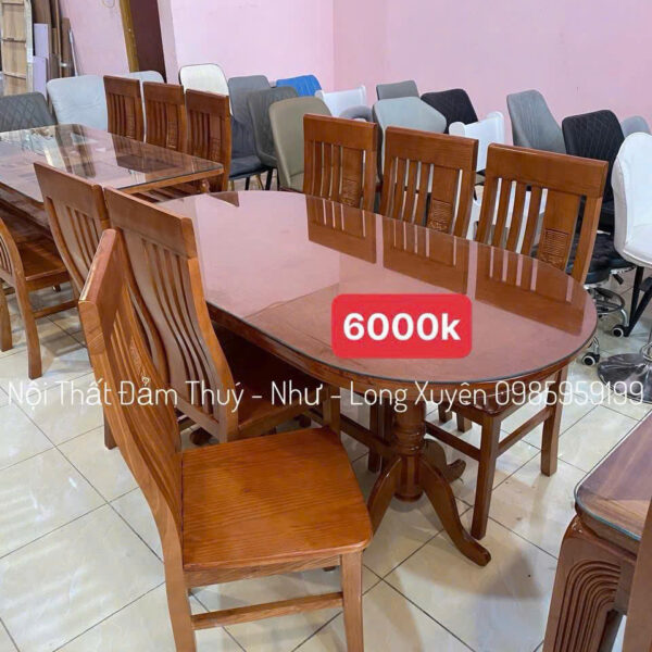 Bàn Ăn 6 Ghế Gỗ Sồi