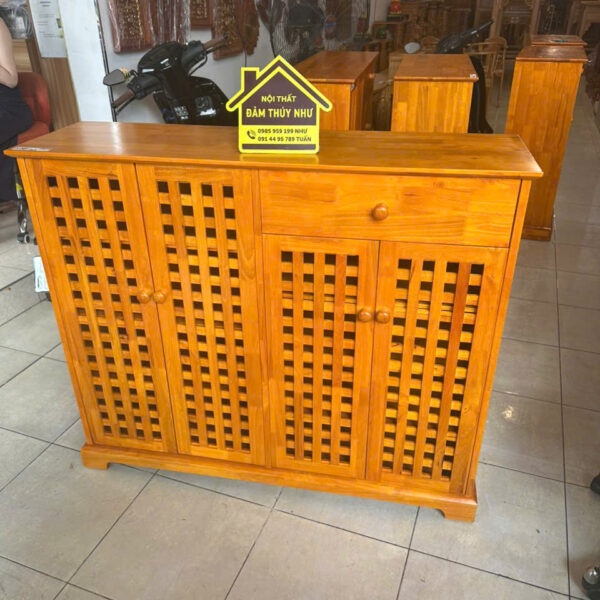Tủ Giày Gỗ Cao Su 1m2