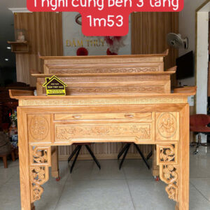 Nghi Cúng 3 Tầng Gỗ Bên 1m53