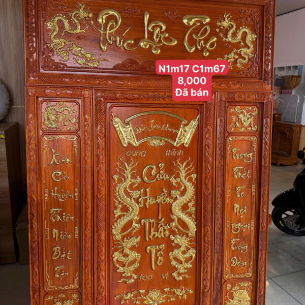 Tấm Cửu Huyền 4 Món Kèm Tấm Phúc Lộc Thọ N1m18xC1m67