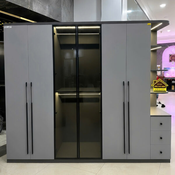 Tủ Áo 2m4x2m Phối Cánh Kính