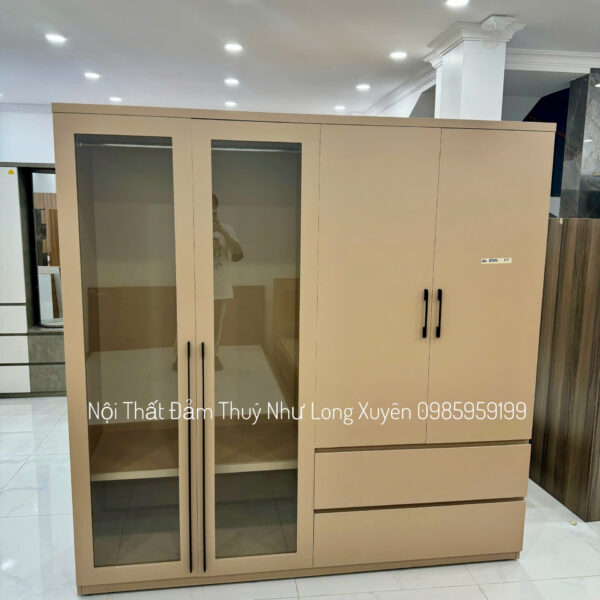 Tủ Áo 2mx2m Phối Kính