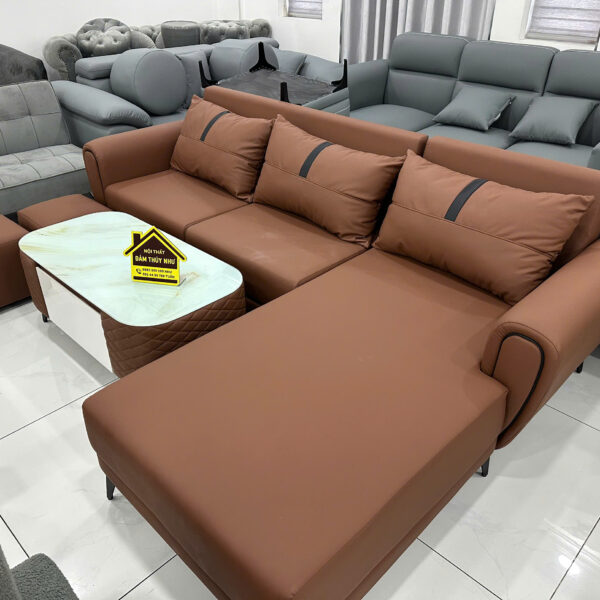 Sofa Góc L 2m6 Kèm Đôn Kèm Bàn