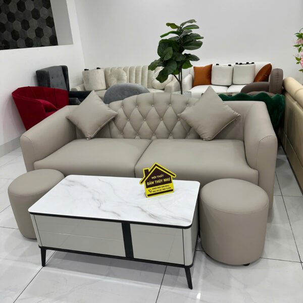Sofa Băng Kem Nhấn Nút 2m