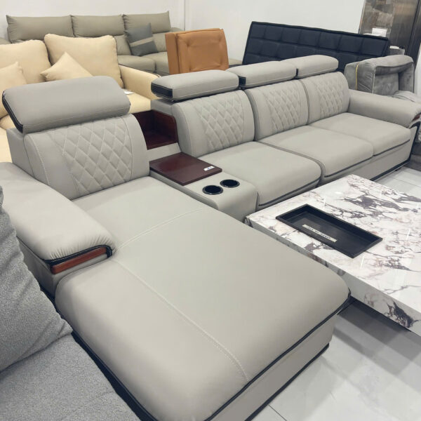 Sofa đầu bật 3m2 Xám Kem