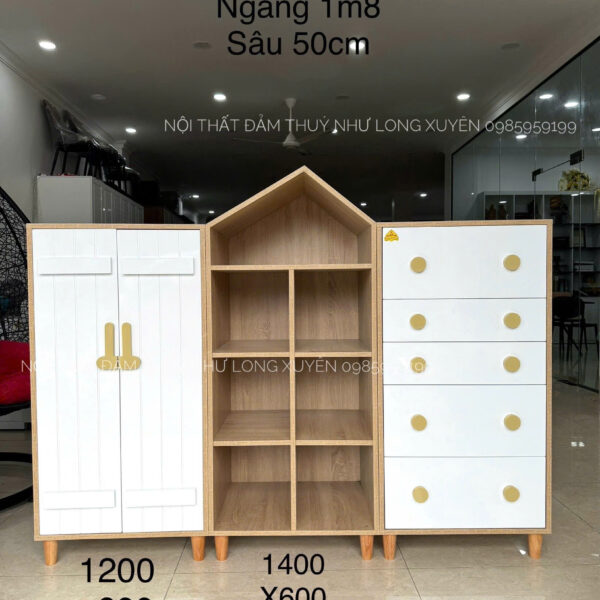 ComBo Tủ Áo Cho Bé 1m8x1m4x50cm